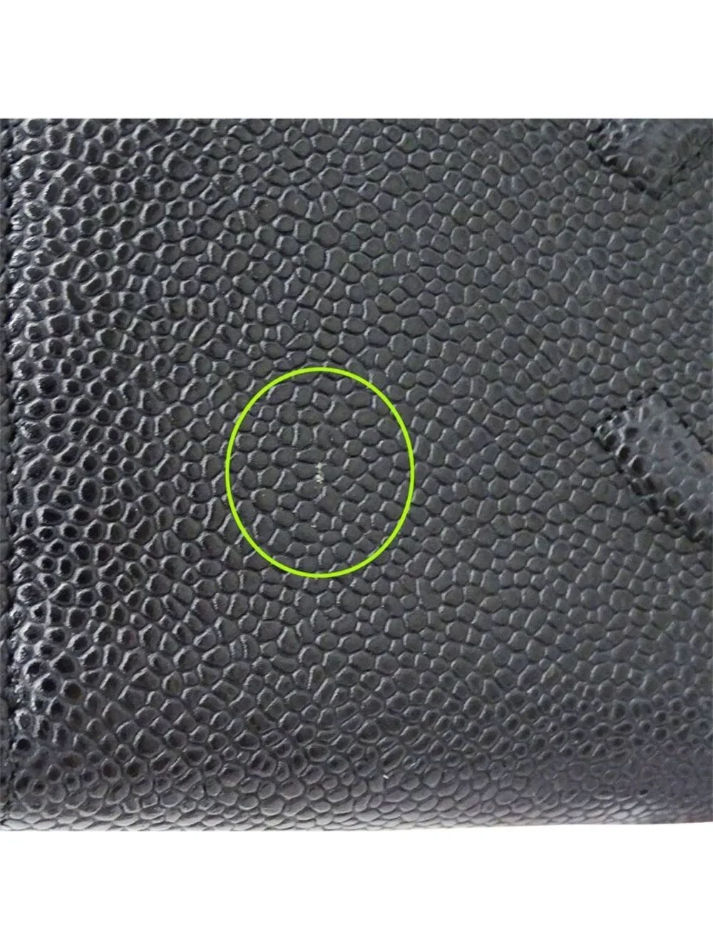 Chanel Wallet Caviar Leather Black Silver Zip Around Logo Adult